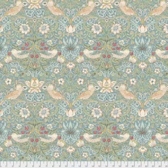 William Morris Red Strawberry Thief Fabric 100/% Cotton 44/" Wide