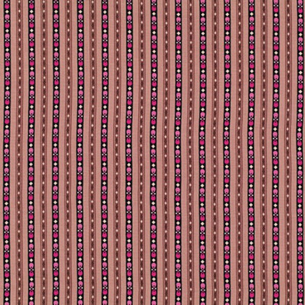LAST HALF YARD Denyse Schmidt Fabric, Ansonia Kentucky Stripes, Mushroom, Chocolate Brown Taupe and Pink