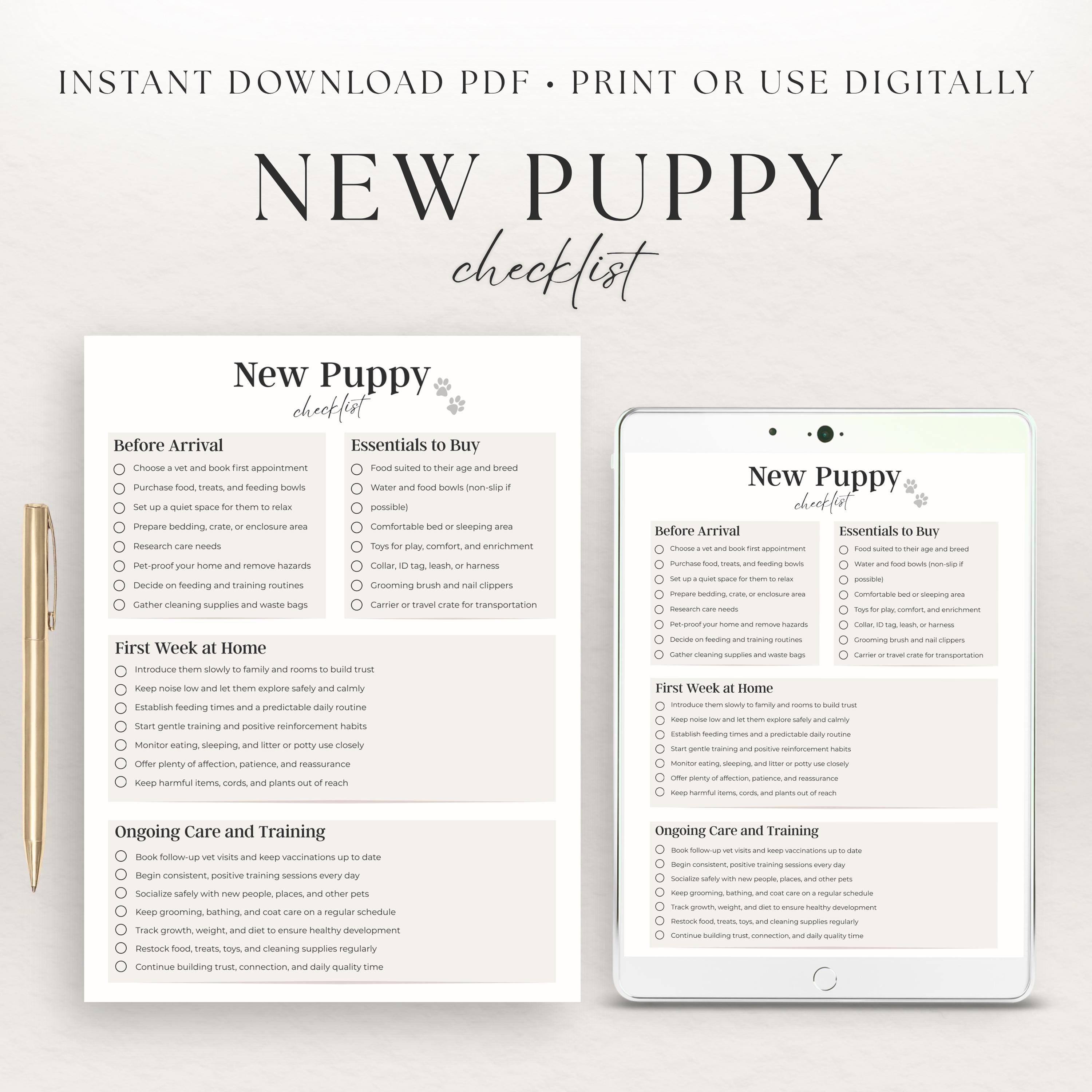 Pet Check Printable Australia