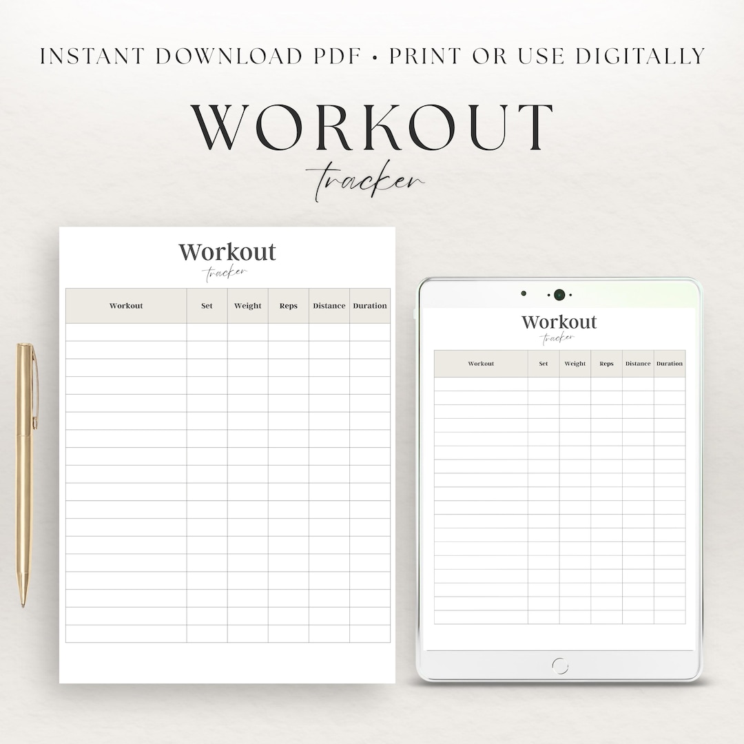 Workout Tracker Printable | Fitness Tracker PDF | Daily Exercise ...