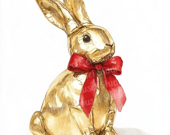 12 Chocolate Bunny Clipart Images, Watercolor Clipart, Bunny clipart, Printable clipart, Easter Clipart, Spring Clipart, Chocolate Bunny