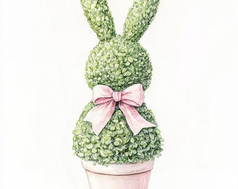 6 Easter Topiary Clipart, Watercolor Clipart, Bunny Topiary clipart, Printable clipart, Easter Clipart, Spring Clipart, Egg Topiary Clipart