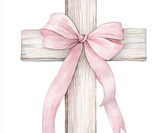8 Bow Cross Clipart, Watercolor Clipart, He is Risen clipart, Printable clipart, Easter Clipart, Spring Clipart, Baptism Clipart, Cross PNG