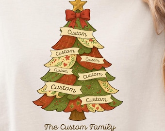 Albero di Natale personalizzato per la famiglia PNG, Albero di Natale PNG, Albero di Natale personalizzato coordinato per la famiglia PNG, Design natalizio per la famiglia