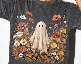 Design fantasma strappato, PNG di fiori selvatici rustici, file SVG di fiori autunnali, top Cosmos Spirit, t-shirt prato dorato
