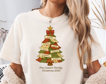 Árbol de Navidad familiar personalizado PNG, Árbol de Navidad PNG, Árbol de Navidad familiar a juego PNG, Diseño navideño familiar