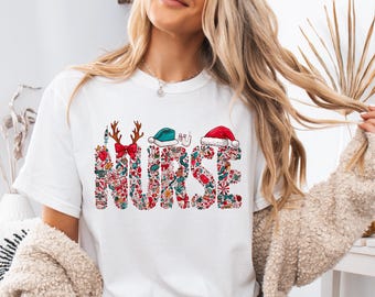 Nurse Christmas Png, Merry Christmas Sublimation, Medical Christmas T-Shirt Sublimation, Festive Holiday Nurse Clipart, School Nurse Png