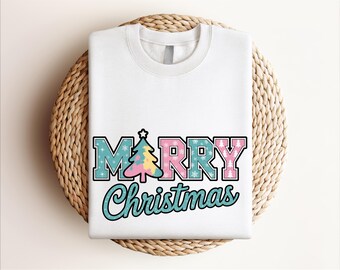 PNG retro de Feliz Navidad, PNG de árbol de Navidad vintage, diseño navideño con efecto desgastado para sublimación, PNG retro navideño, descarga digital