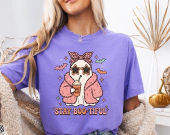 Stay Boo-Tiful PNG, Fashion Ghost Halloween Design, Cute Coquette Ghost Sublimation, Pink Ghost PNG, Trendy Halloween Digital Download
