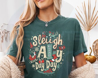 Trineo navideño todo el día PNG, Navidad PNG, cita navideña divertida, descarga digital, lindo trineo de renos navideños, gráfico imprimible para camisetas