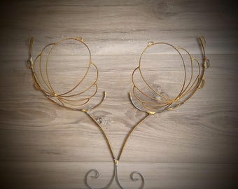 Strapless Festival, Samba, Carnival Mermaid Shell Cup  Bare Wire Bra Frame