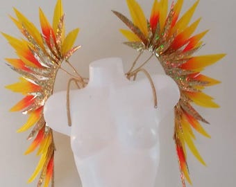 Festival, Rave, Samba, Carnival Mini Backpack with Feathers
