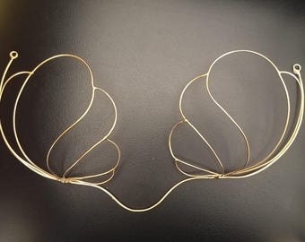 Festival, Samba, Carnival Mermaid Shell Cup Bare  Wire Bra Frame