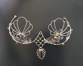 Festival, Samba, Carnival Mermaid Shell Cup  Bare Wire Bra Frame