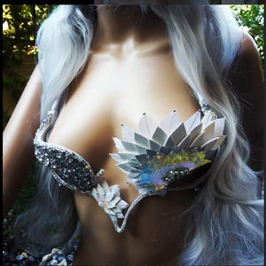 Gilded Angel Feathered Diamante Festival, Samba, Carnival Demi Cup Wire Bra Frame