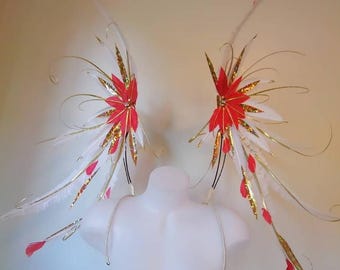 Festival, Rave, Samba, Carnival Shoulder Collar / Mini Backpack with Feathers
