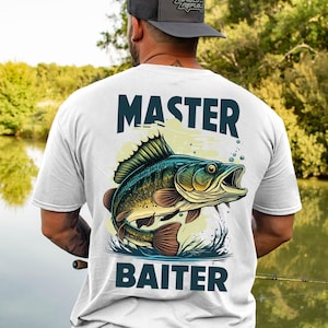 Archivo PNG de Master Baiter, PNG de pesca, camiseta de pesca PNG, archivo PNG de pesca divertido para descarga digital