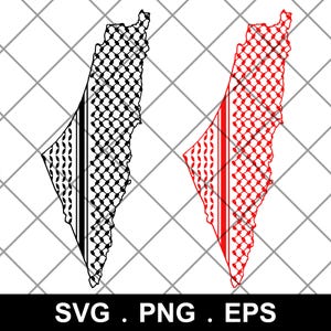 May include: Two vector illustrations of a country map, one in black and white and the other in red. The maps are filled with geometric patterns. The bottom of the image displays the text "SVG . PNG . EPS".
