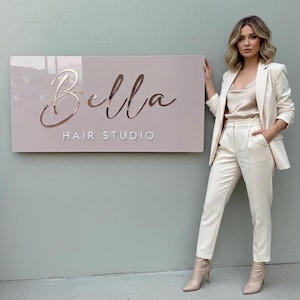 Kundenspezifisches Acrylschild, personalisiertes Büroschild, modernes Wandbehang, benutzerdefiniertes Schaufensterschild, Acrylnamensschild