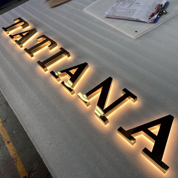 Custom Metal Signage, Halo Lit Storefront Signs, Backlit Business Sign ...