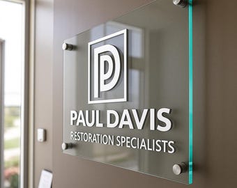 Custom Acrylic Business Logo Sign – Personalized Office Door Sign, Modern Clear Wall Hanging, Salon Storefront Decor, Custom Name Plaque