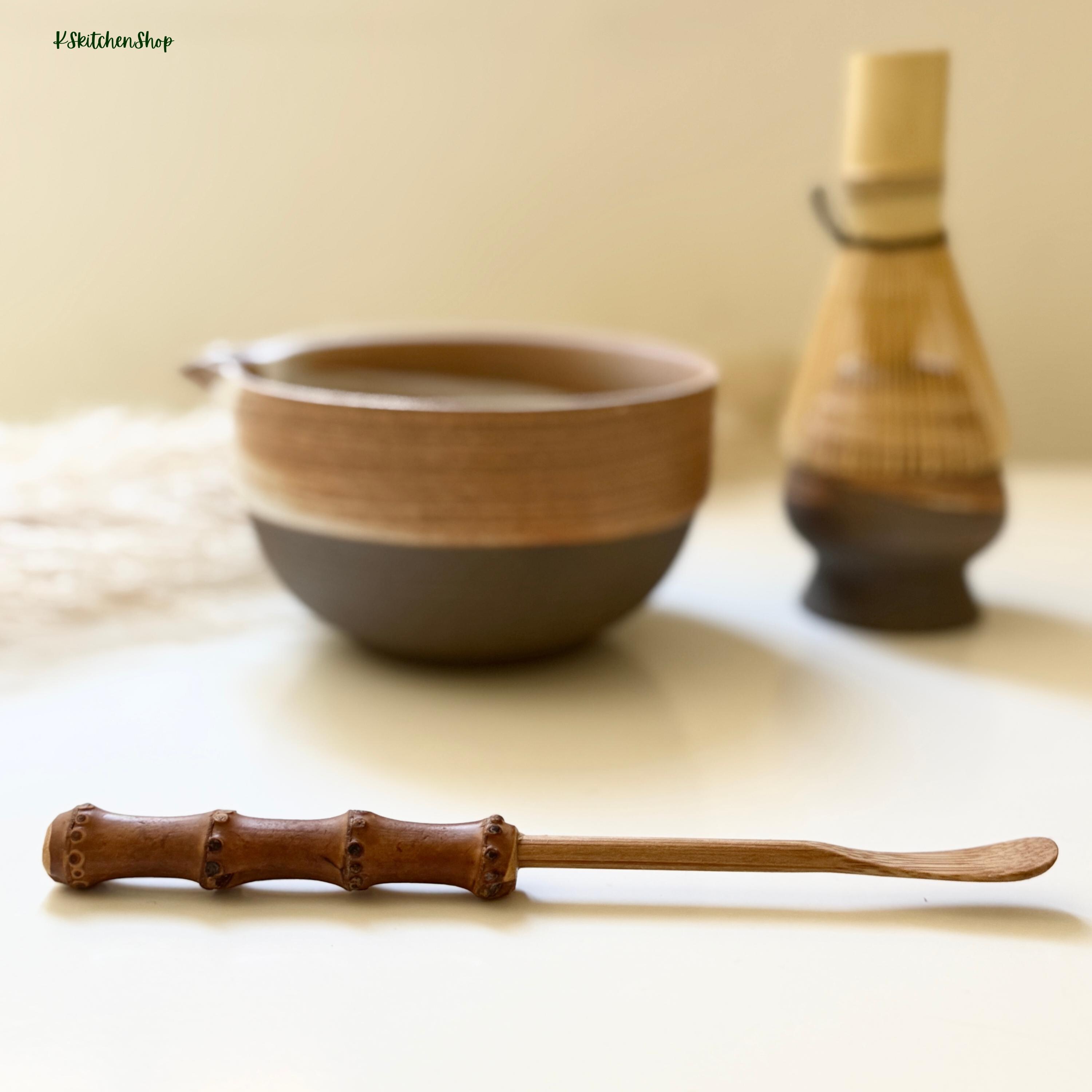 Brauner Bambus-Matcha-Löffel (Chashaku) 18 Cm – Traditioneller Teelöffel Für Matcha & Grüntee