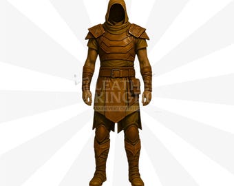 Savage Dreadcloak Ruthless Assassin Brown Leather Warrior Ensemble | Merciless Hooded Combat Ninja Costume Gear