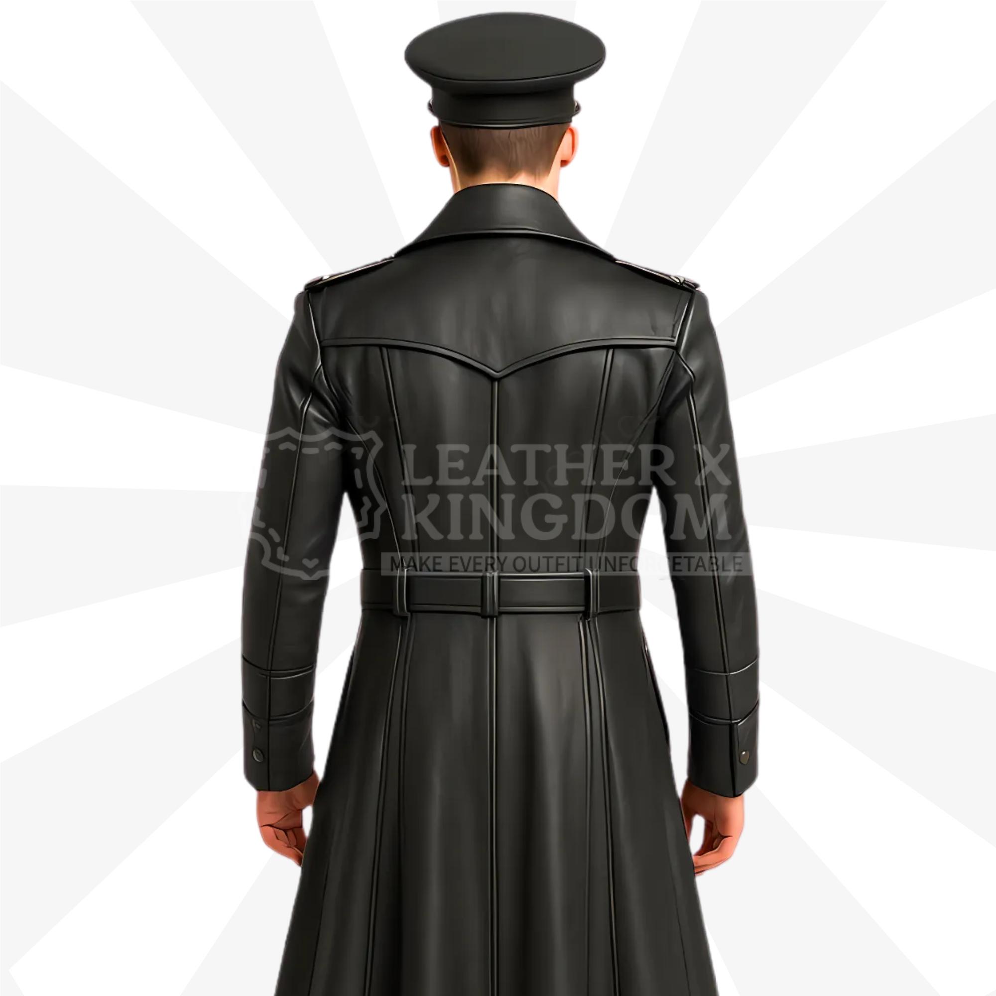 Imperial Shadow Officer Leather Coat | Military Gothic Assassin