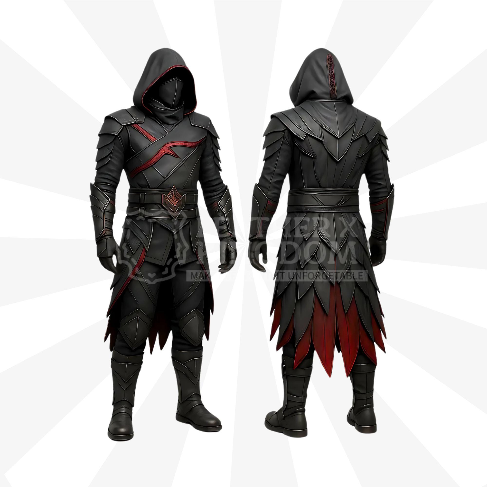 Leather Assassin Costume | Blood Talon Shadowblade LARP Cloak - Etsy
