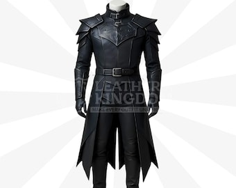 Black Phantom Warlord Fantasy Gothic Battle Armor Costume | Reinforced Knight Assassin Medieval Leather Gear