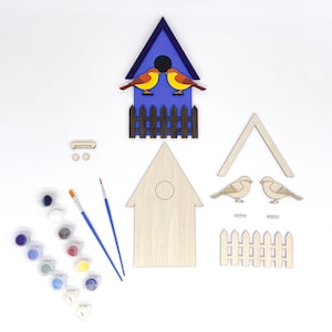 Tiny Tweets, DIY Paint at Home Kit, DIY Painting Kit, Craft Kit for Adults, Layered Wood Art, Craft for Teens, Gift for Him, Gift for Her