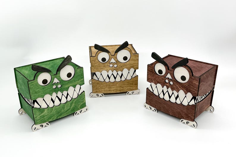 Rustic Monster Box Googly Eyed Monster Box: Hand-stained Wooden Keepsake Storage - Etsy