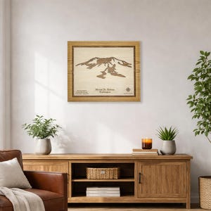 3D Layered Wood Mount St. Helens Map Art – Topographic Washington Wall Decor