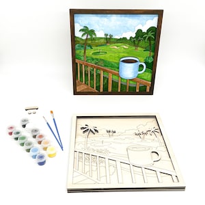 Lanai Mornings, DIY Paint at Home, DIY Painting Kit, Craft Kit for Adults, Layered Wood Art, Craft for Teens, Gift for Him, Gift for Her