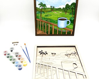 Lanai Mornings DIY Layered Wood Art Paint Kit for Adults