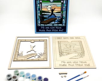 Layered Wood Painting Kit: 3D Craft Project for Adults & Teens
