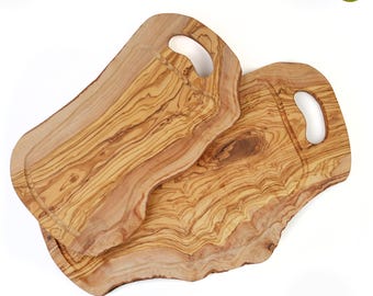 Handmade Olive Wood Serving Board – Rustic Kitchen Decor, With Handle
