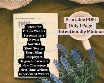 Ficha de Desenvolvimento de Personagens para Escritores | PDF para Imprimir | Planejamento de Romance | Esboço de Personagem para Roteiro