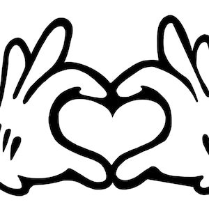 Mickey Mouse y Minnie Mouse Love Hands SVG Cricut Files