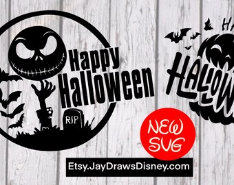 Halloween SVGs Bundles of 2 Cricut Cutting Filles Happy Halloween