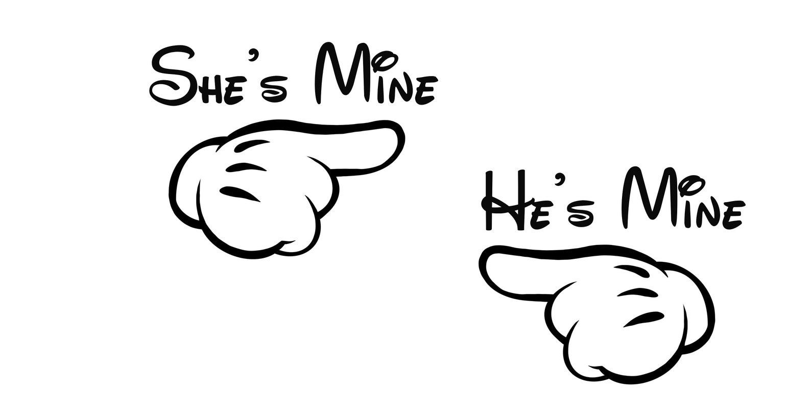 Él es mío Ella es mía Mickey y Minnie Mouse manos Disney SVG Etsy