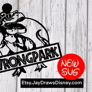 Wrong Park T Rex Dinosaurs SVG Cricut Cutting Files Comes with PNG
