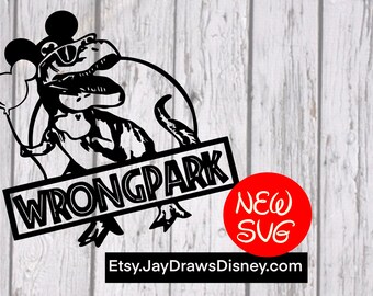 Wrong Park T Rex Dinosaurs SVG Cricut Cutting Files Comes with PNG