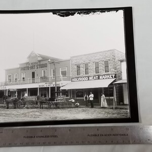 1880's Holyrood Kansas Photo Studio 8x10 Darkroom Printed Contact Image from Glass Plate Negative image 2