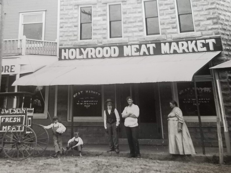 1880's Holyrood Kansas Photo Studio 8x10 Darkroom Printed Contact Image from Glass Plate Negative image 4