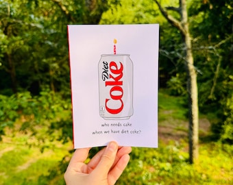 Diet Coke Birthday Card | Birthday Card for Soda Lovers | Diet Coke Fan Gift