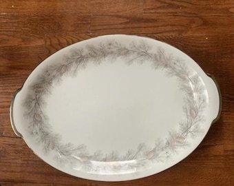Duży ceramiczny talerz z porcelany Sango Sierra Pines z lat 60. XX wieku, wyprodukowany w Japonii 6608