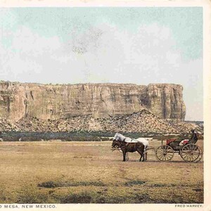 Mesa Encantada Formazione rocciosa incantata Nuovo Messico Cartolina Phostint anni '10