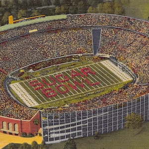 Sugar Bowl Tulane Stadium Football La Nouvelle-Orléans Louisiane 1940 Carte postale en lin