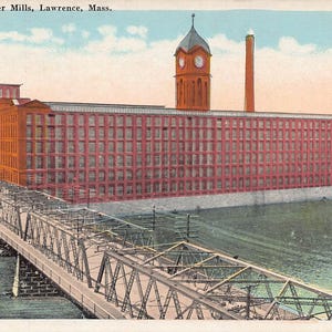Ayer Textile Mill Lawrence Massachusetts 1928 postcard